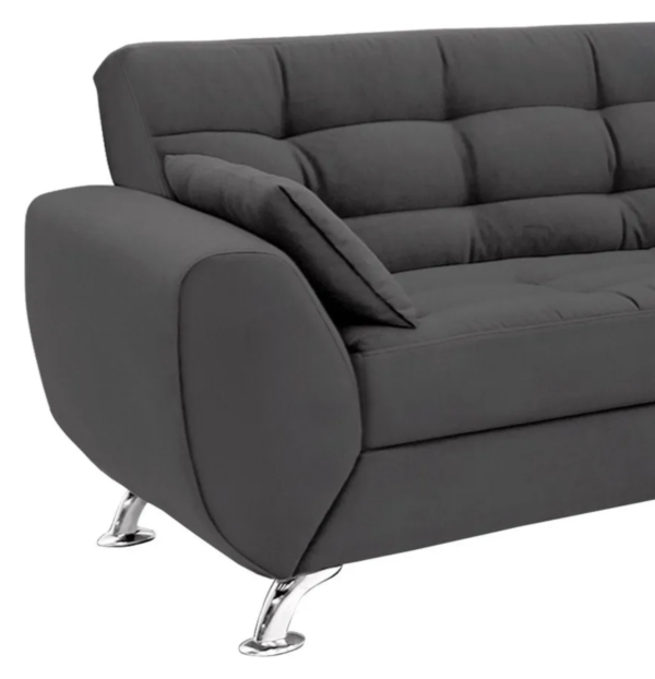Sofá 2 Lugares Larissa Suede Cinza - Image 2