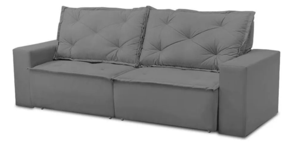 Sofá Retrátil E Reclinável Com Molas 1,50m Ana Suede Cinza