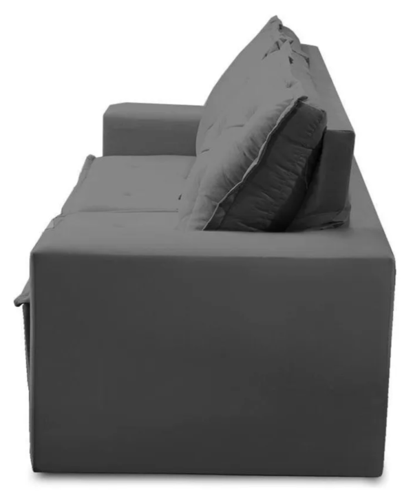 Sofá Retrátil E Reclinável Com Molas 1,50m Ana Suede Cinza - Image 4
