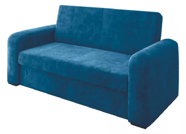 Sofá Cama Versátil 2 Lugares Veludo Selmer Estofados Azul