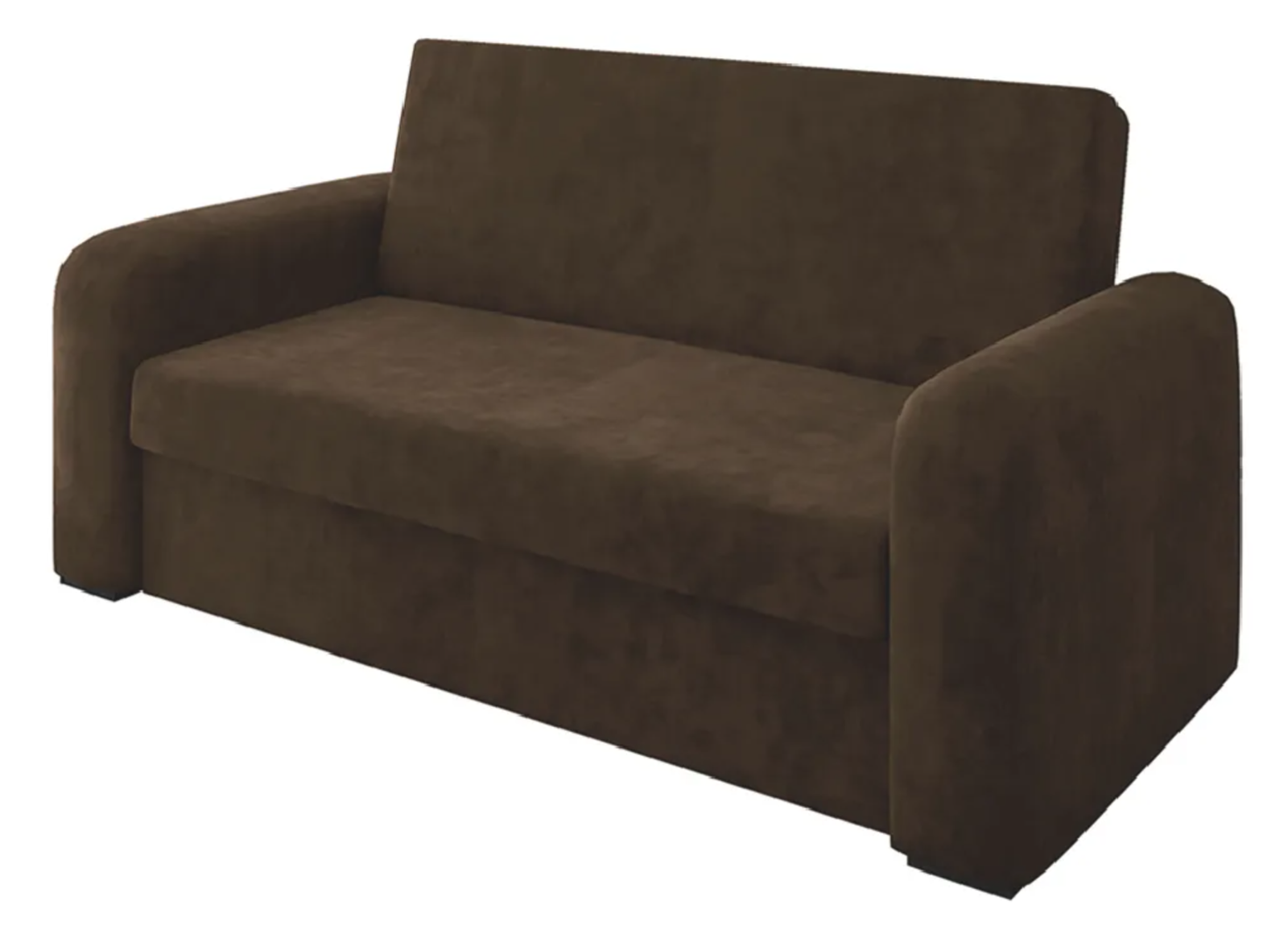 Sofá Cama Versátil 2 Lugares Veludo Selmer Marrom