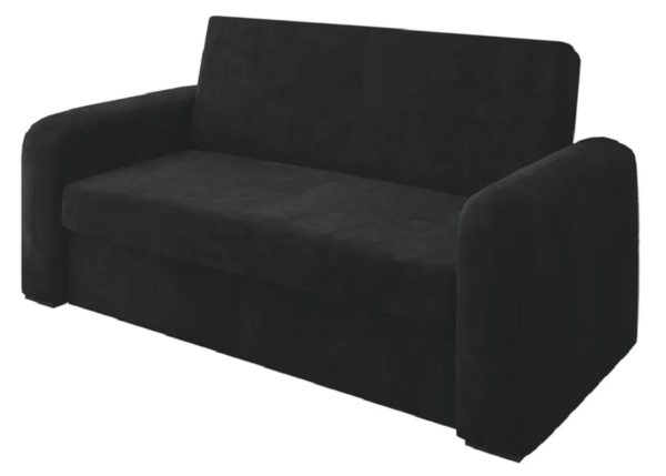 Sofá Cama Versátil 2 Lugares Veludo Preto Selmer Estofados