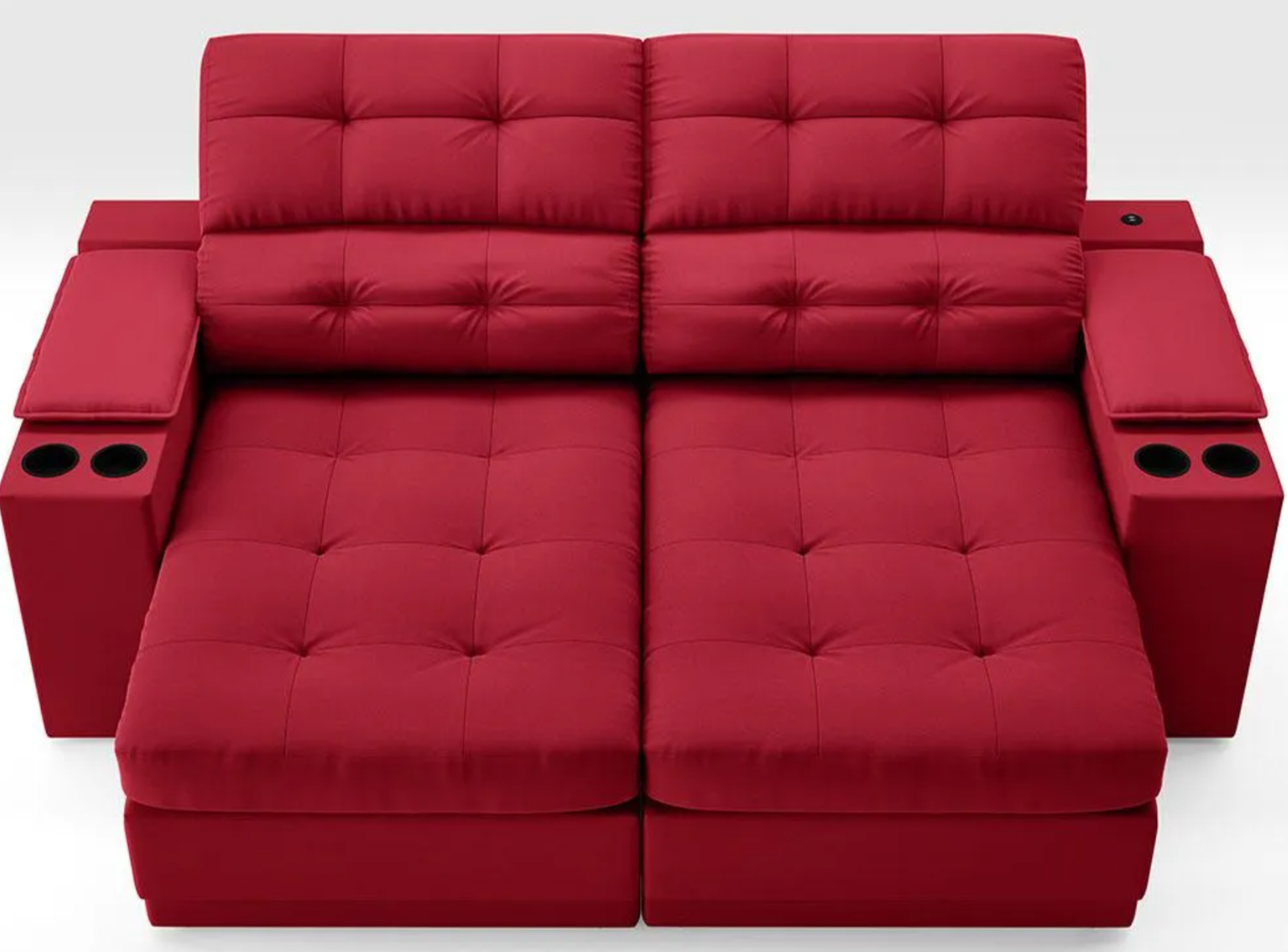 Sofá Com Usb Retrátil E Reclinável Eureka 1,70m Vermelho - Image 6