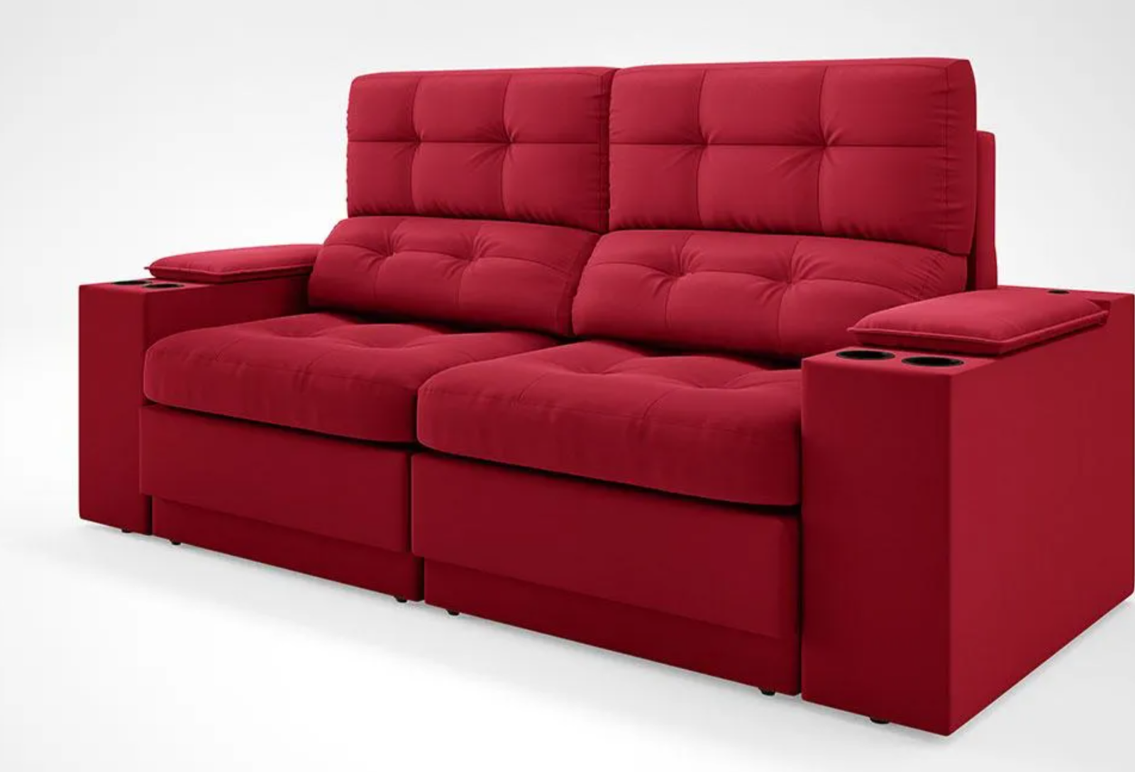 Sofá Com Usb Retrátil E Reclinável Eureka 1,70m Vermelho - Image 2