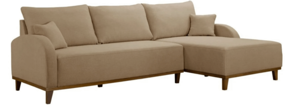 Sofá 3 Lugares com Chaise Lado Direito 250cm em Linho Mercúrio Bege - Image 2