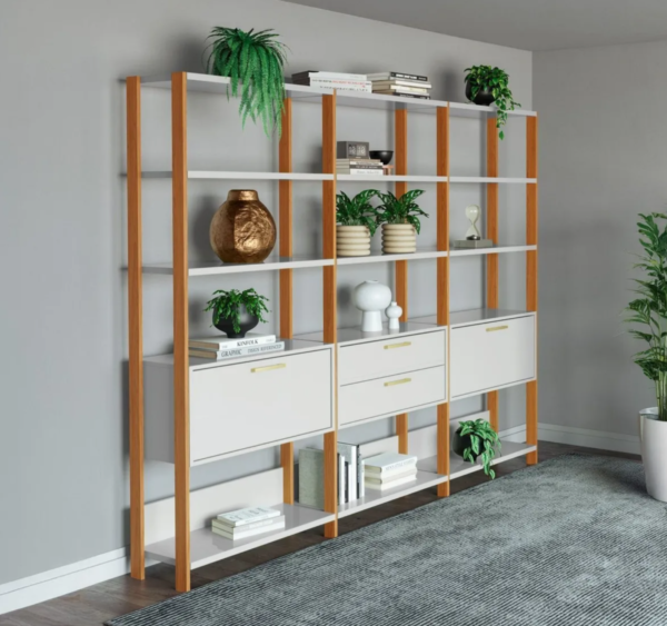 Estantes Para Livros 3 Unidades 100% Mdf Dalla Freijó - Image 3