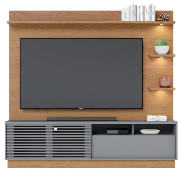 Estante Home Theater com Led Para TV até 70 Polegadas 1 Porta Campeche Colibri