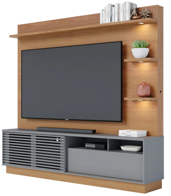 Estante Home Theater com Led Para TV até 70 Polegadas 1 Porta Campeche Colibri - Image 4