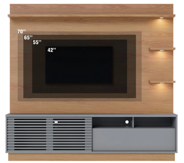 Estante Home Theater com Led Para TV até 70 Polegadas 1 Porta Campeche Colibri - Image 2