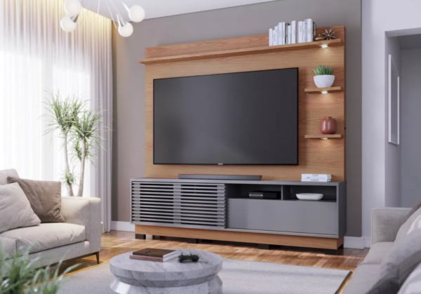 Estante Home Theater com Led Para TV até 70 Polegadas 1 Porta Campeche Colibri - Image 7