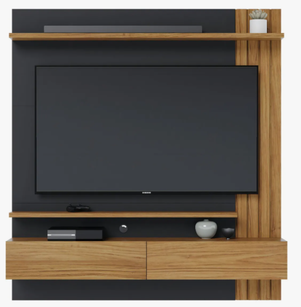 Painel para TV até 65 Polegadas 2 Portas Basculantes 2 Prateleiras Juriti Colibri