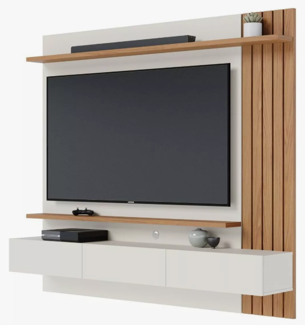 Painel Para TV até 70 Polegadas 3 Portas Basculantes 2 Prateleiras Juriti Colibri - Image 2