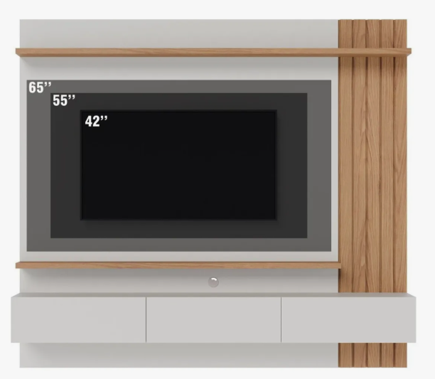 Painel Para TV até 70 Polegadas 3 Portas Basculantes 2 Prateleiras Juriti Colibri - Image 3