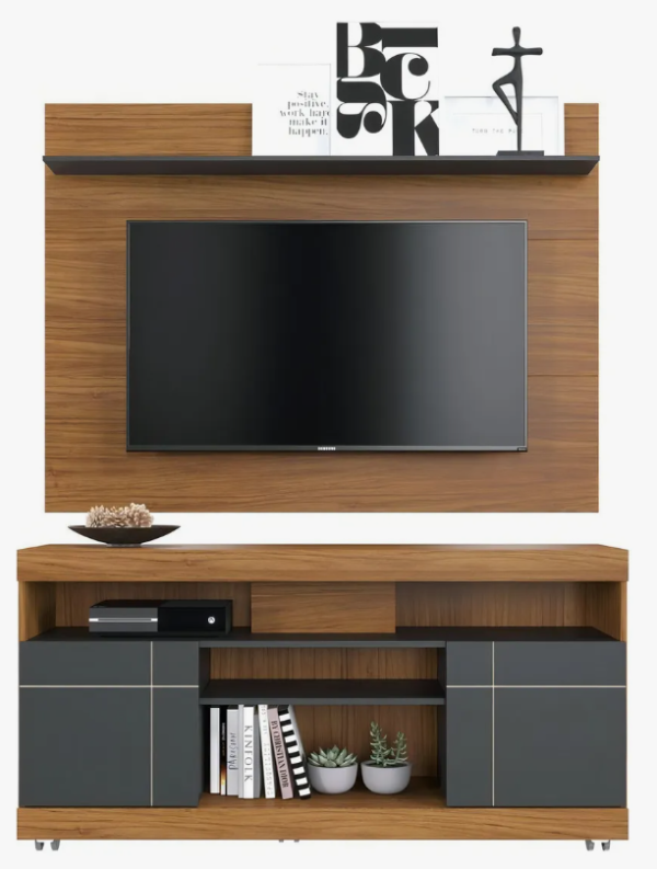 Rack Com Painel Home Para Tv Até 55 Polegadas 2 Portas Yara - Image 2