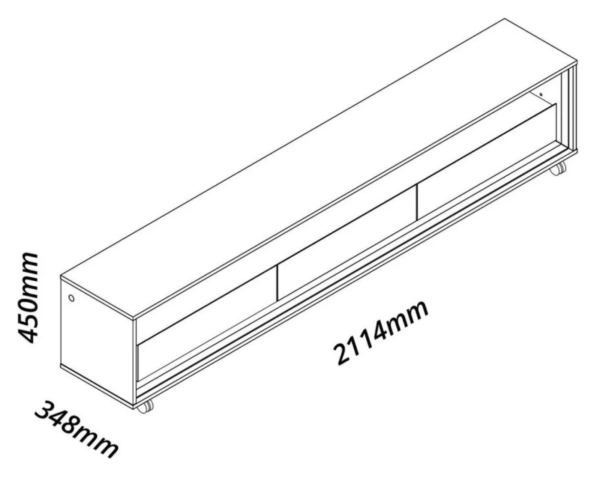 Rack Para TV até 85 Polegadas Com LED E Rodízios Requinte 211cm Off White/Azul Royal - Image 5