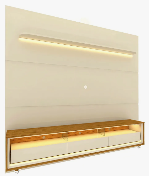 Rack com Painel para TV até 85 Polegadas Led 3 Gavetas com Rodízios 220cm Royal Requinte