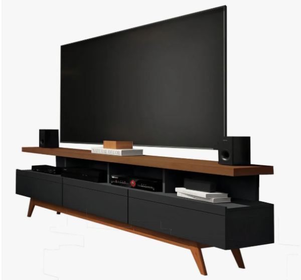 Rack Para Tv Até 72 Polegadas Vivare Wood Móveis Preto