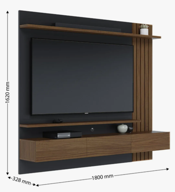 Painel Para Tv Até 70 Polegadas 2 Portas Basculantes 2 Prateleiras - Image 5