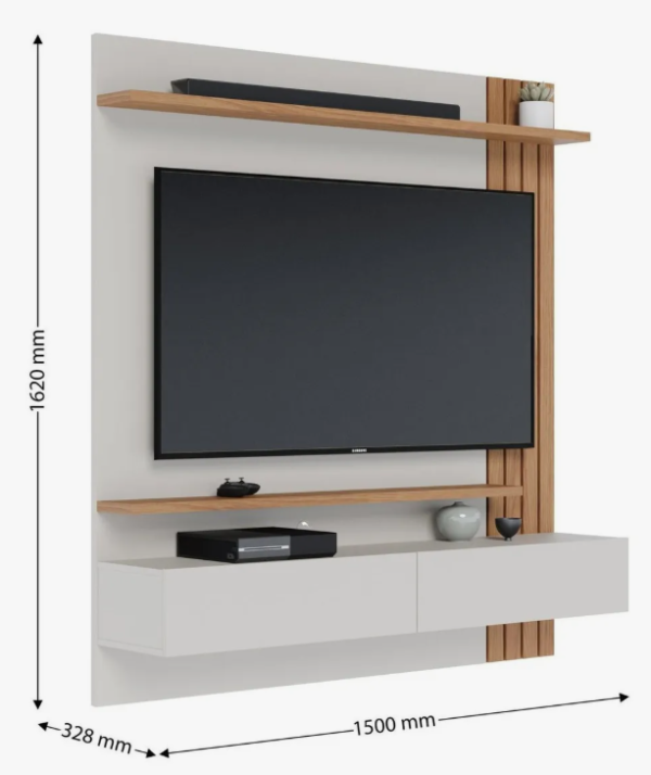 Painel Para Tv Até 65 Polegadas 2 Portas Basculantes - Image 3