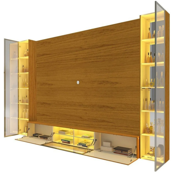 Estante Para Tv Até 90 Polegadas 293cm Com Porta Reflecta - Image 2