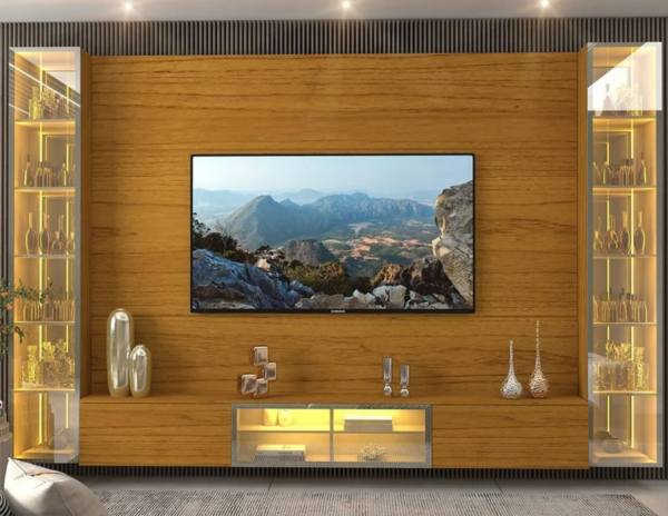 Estante Para Tv Até 90 Polegadas 293cm Com Porta Reflecta - Image 4