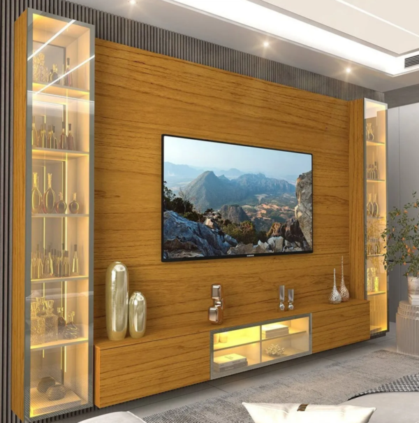 Estante Para Tv Até 90 Polegadas 293cm Com Porta Reflecta - Image 3