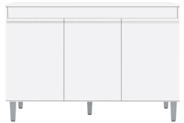 Balcão Gabinete 120cm 3 Pta Tampo Manu Branco - Ajl Móveis