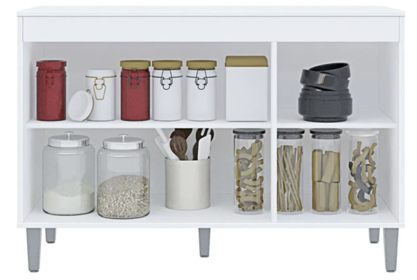 Balcão Gabinete 120cm 3 Pta Tampo Manu Branco - Ajl Móveis - Image 3