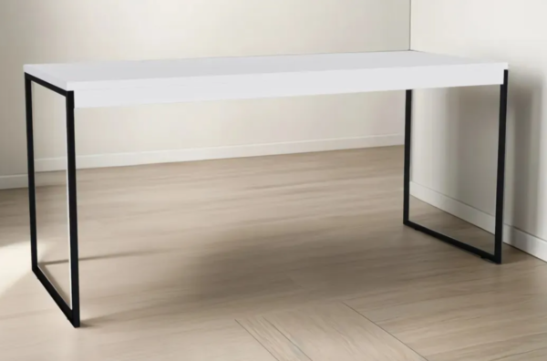 Mesa De Computador Escrivaninha Branca Pé Metalon Industrial 90x60 Jm3 Móveis - Image 3