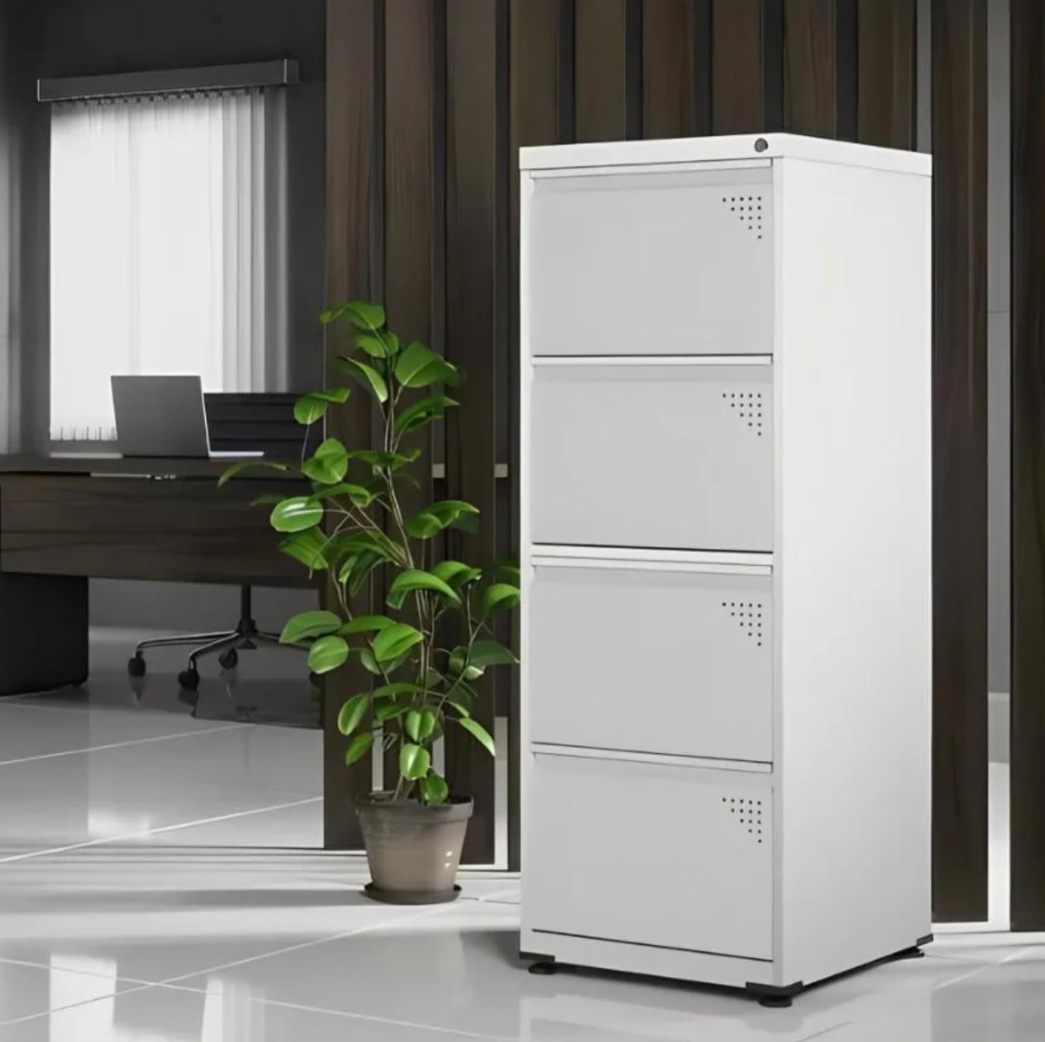 Arquivo De Aço 4 Gavetas Pandin Slm - Cinza - Image 2